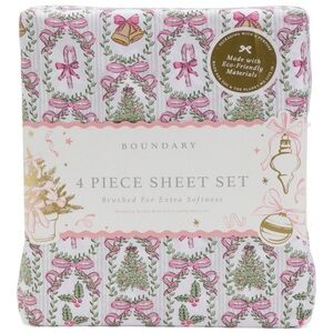 NWT ENVOGUE COQUETTE CHRISTMAS SHEETS FULL